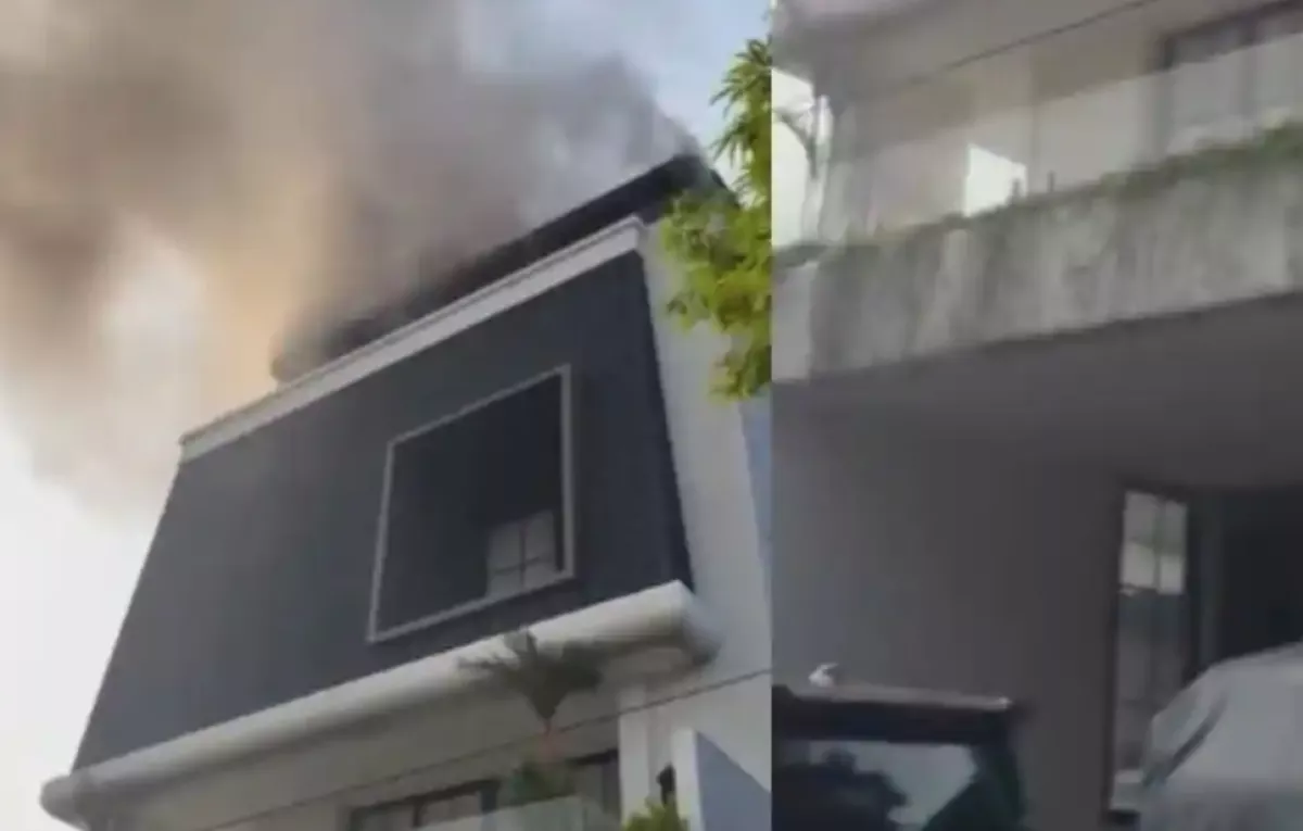 Penampakan rumah Anggota BPK Haerul Saleh yang kebakaran/Foto : Dok. Tangkapan Layar Instagram