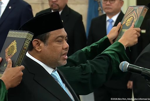 Momen Presiden Partai Buruh, Said Iqbal, saat dilantik di Istana Negara pada Senin (8/6)/Foto : Dok. YouTube Sekretariat Presiden
