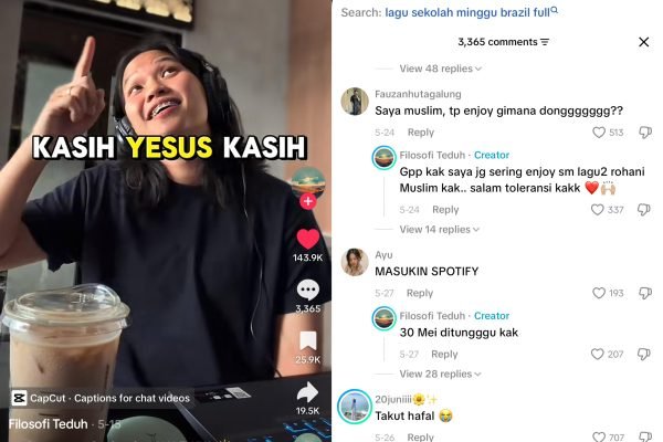 Kreator Filosofi Teduh viral dengan karya musik lagu rohani aransemen EDM di TikTok/Foto : Dok. TikTok @filosofi.teduh