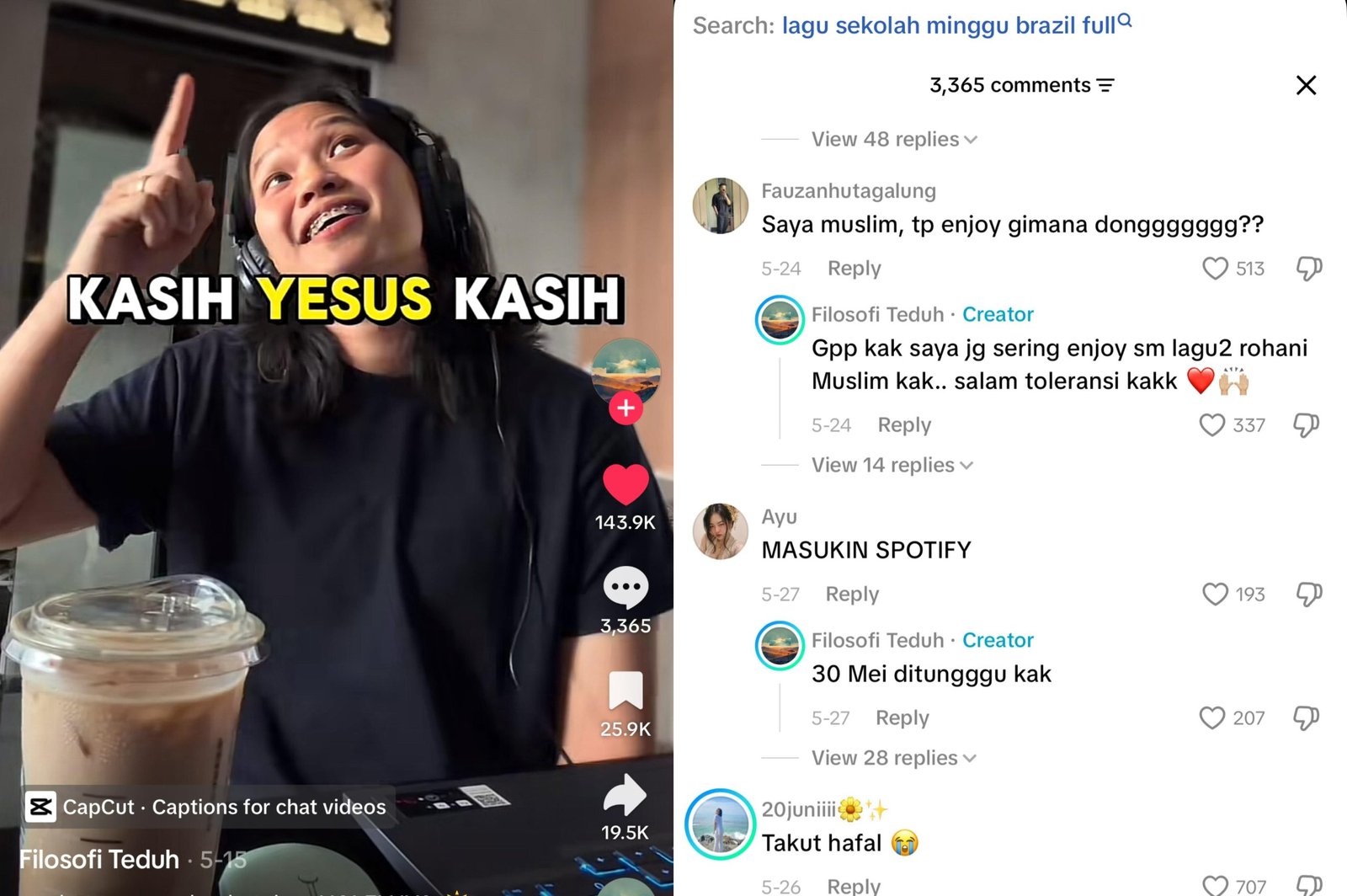 Kreator Filosofi Teduh viral dengan karya musik lagu rohani aransemen EDM di TikTok/Foto : Dok. TikTok @filosofi.teduh