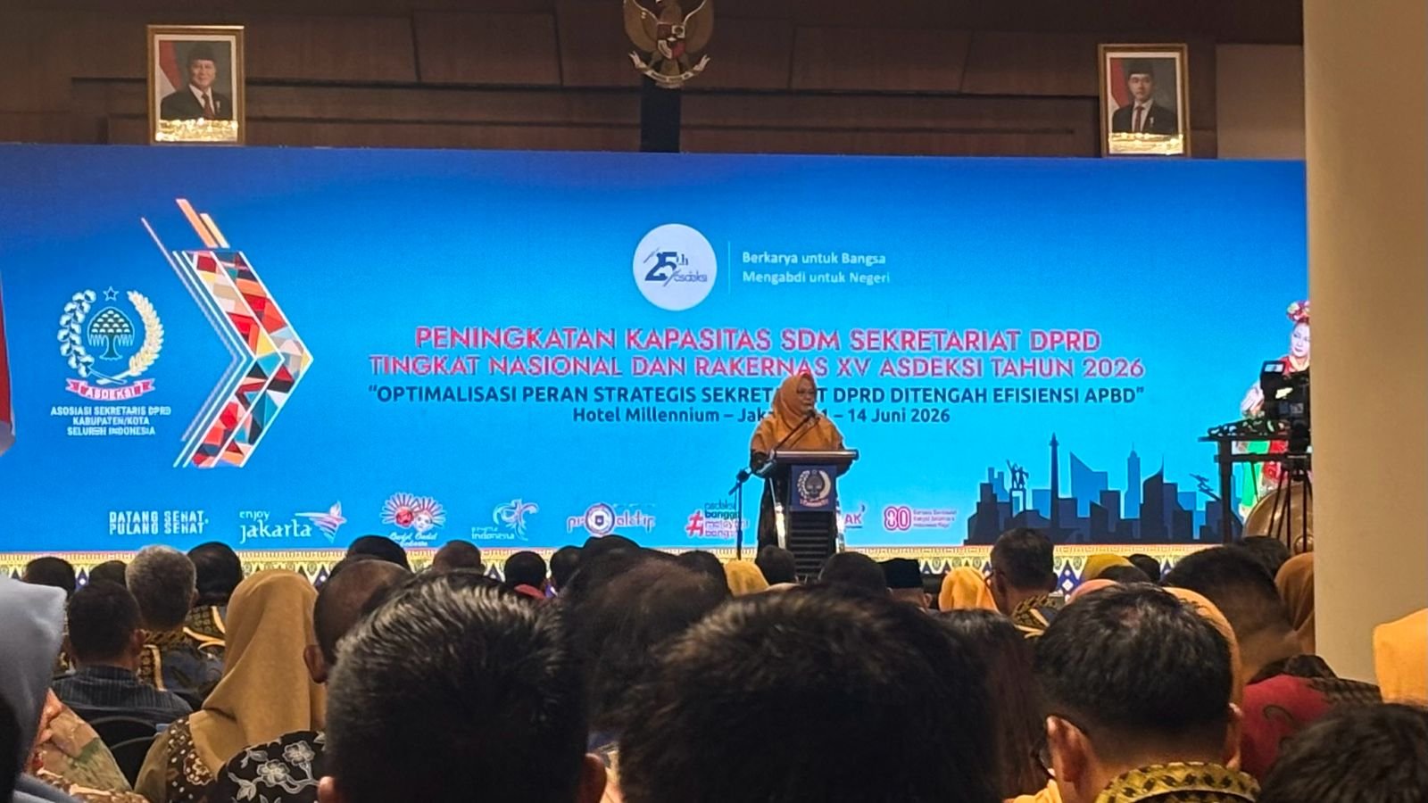 Ketua Umum Asdeksi, Dr. Eka Atikah, saat memberikan sambutan pada pembukaan Asdeksi 2026, Jumat (11/6) di Jakarta/Foto : GPriority (Nindya Farhah Azzahrah)