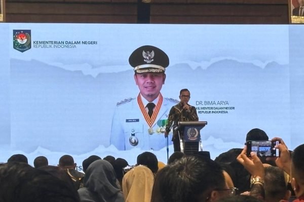 Wamendagri Bima Arya Sugiarto, saat memberikan sambutan dalam pembukaan Rakornas Asdeksi 2026, Jumat (11/6)/Foto : GPriority (Nindya Farhah Azzahrah)