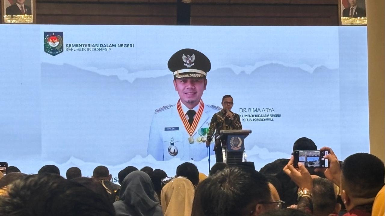 Wamendagri Bima Arya Sugiarto, saat memberikan sambutan dalam pembukaan Rakornas Asdeksi 2026, Jumat (11/6)/Foto : GPriority (Nindya Farhah Azzahrah)