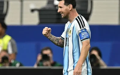 Lionel Messi saat momen kemenangan 2-0 Argentina atas Austria pada laga Grup J Piala Dunia 2026 di Arlington, Texas, Senin (22/6) waktu setempat/Foto : Dok. AFP