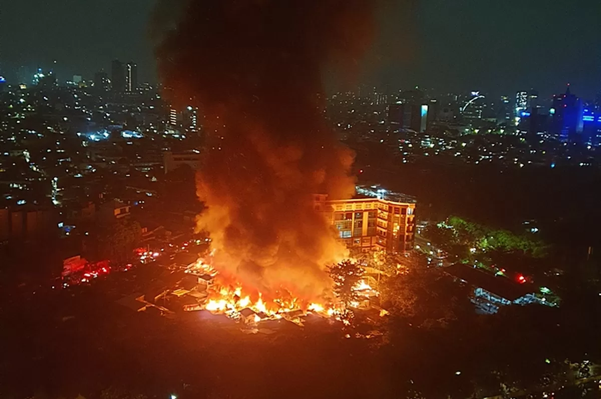 Kebakaran di wilayah Kemayoran, Jakarta Pusat, pada tahun 2025 lalu/Foto : Dok. X @sastrawanto