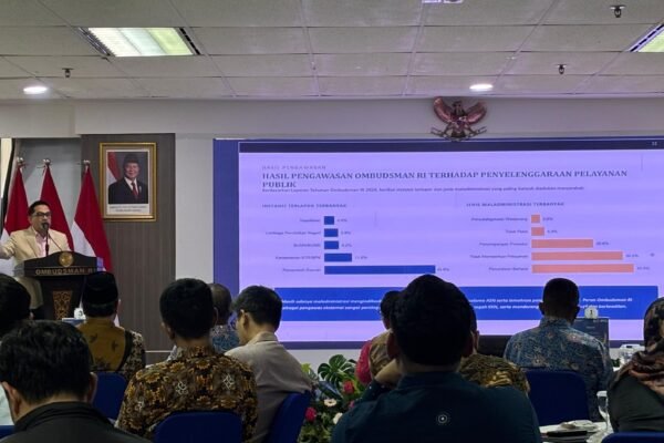 Ketua Komisi II DPR RI Rifqinizamy Karsayuda saat memberikan pemaparan di Gedung Ombudsman, Selasa (14/7)/Foto : Dok. GPriority (Nindya Farhah Azzahrah)