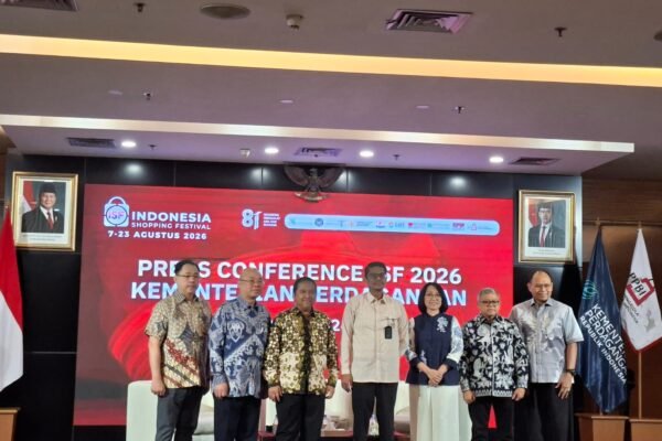 agenda Konferensi Pers pelaksanaan ISF 2026 bersama Kamar Dagang dan Industri (KADIN), Gabungan Industri Pariwisata Indonesia (GIPI), dan APPBI di Auditorium Kementerian Perdagangan, Kamis (30/7)/Foto : Dok. GPriority (Risma Octavia)