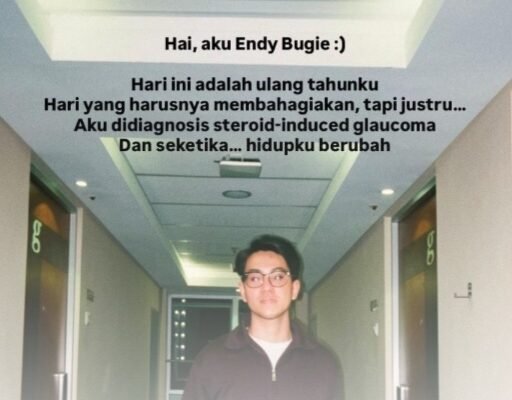 Endy Bugie, lelaki yang penglihatannya turun 75 persen setelah menggunakan obat tetes mata cendo xitrol yang mengandung steroid/Foto : Dok. Instagram @endybugie