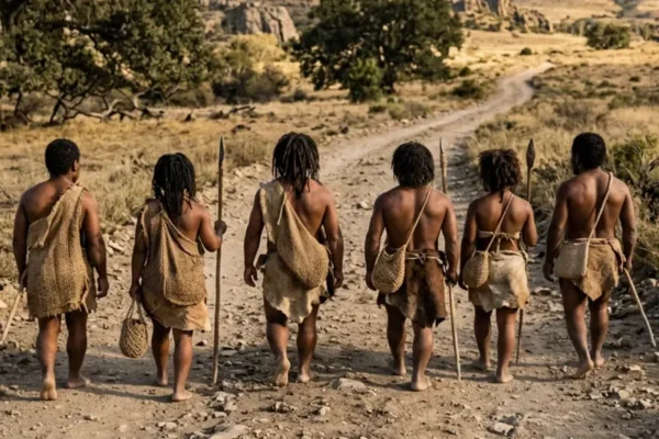 Ilustrasi manusia hobbit (Homo Floresiensis) di Pulau Flores, NTT/Foto : Dok. Istimewa