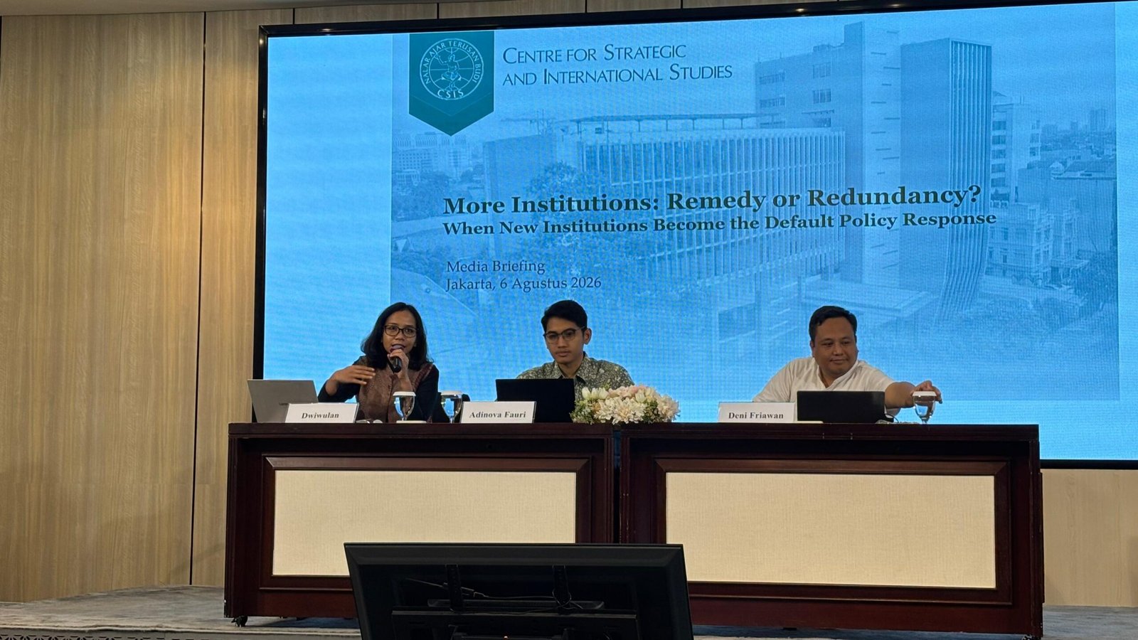 Peneliti Departemen Ekonomi CSIS, Dwiwulan, menilai kehadiran Kopdes Merah Putih berisiko membebani bank himbara hingga menghambat pembangunan desa/Foto : Dok. GPriority (Nindya Farhah Azzahrah)