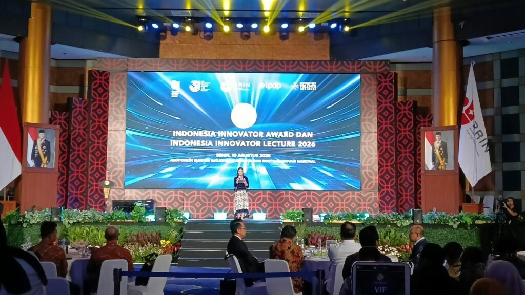 Penyelenggaraan Indonesia Innovator Award dan Indonesia Innovator Lecture 2026 dalam rangka Hari Kebangkitan Teknologi Nasional (HAKTEKNAS), yang berlangsung pada Senin (10/8) di BRIN M.H. Thamrin, Jakarta Pusat