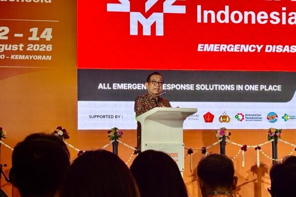 Menko PMK Pratikno saat membuka Emergency Disaster Reduction & Rescue (EDRR) Indonesia 2026 di JIExpo Kemayoran, Jakarta, Rabu (12/8)/Foto : Dok. GPriority (Nindya Farhah Azzahrah)