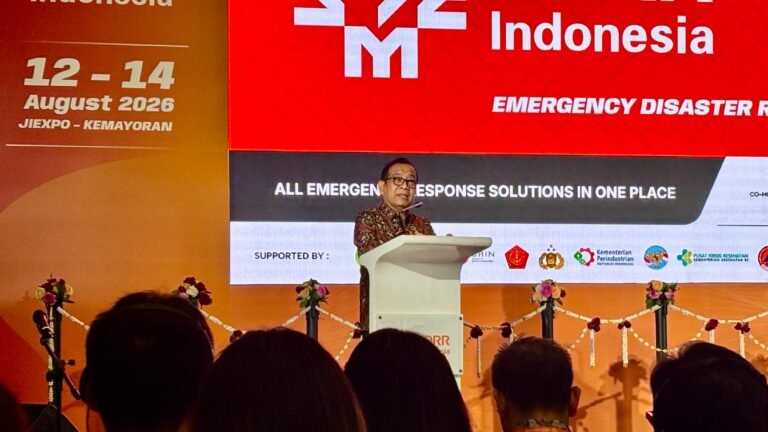 Menko PMK Pratikno saat membuka Emergency Disaster Reduction & Rescue (EDRR) Indonesia 2026 di JIExpo Kemayoran, Jakarta, Rabu (12/8)/Foto : Dok. GPriority (Nindya Farhah Azzahrah)