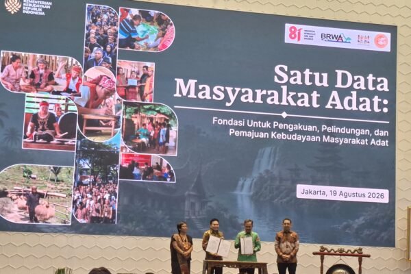 Pameran dan Gelar Wicara Satu Data Masyarakat Adat: Fondasi untuk Pengakuan, Pelindungan, dan Pemajuan Kebudayaan Masyarakat Adat digelar di Aula Insan Berprestasi Gedung A Kemendikdasmen, yang digelar pada Rabu (19/8)/Foto : Dok. GPriority (Risma Octavia)