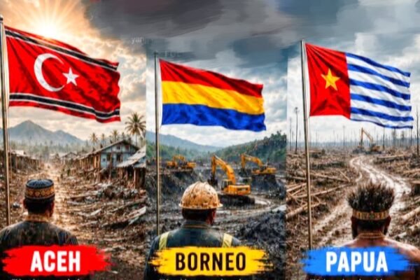 Pengibaran bendera Aceh, Borneo, dan Papua menjadi sorotan jelang HUT RI ke-81/Foto : Dok. Ilustrasi AI