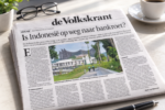 Ilustrasi surat kabar Belanda De Volkskrant, yang menyoroti perekonomian Indonesia di era pemerintahan Prabowo/Foto : Dok. Istimewa