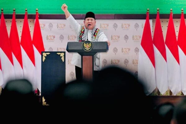 Presiden Prabowo Subianto menjadi sorotan media Israel setelah meneriakkan “Free Palestine” sebanyak tiga kali dalam peringatan 100 tahun Pondok Modern Darussalam Gontor di Ponorogo, Jawa Timur, Sabtu (19/9)/Foto : Dok. Sekretariat Negara