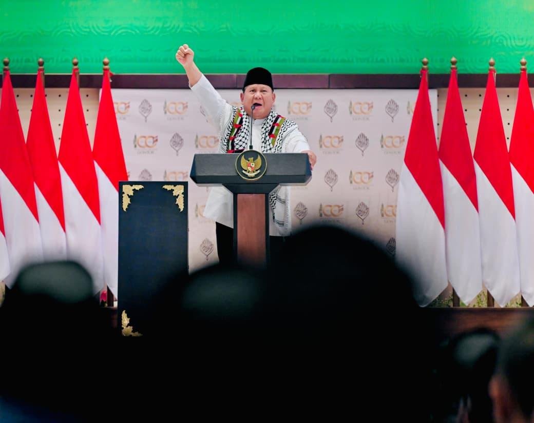 Presiden Prabowo Subianto menjadi sorotan media Israel setelah meneriakkan “Free Palestine” sebanyak tiga kali dalam peringatan 100 tahun Pondok Modern Darussalam Gontor di Ponorogo, Jawa Timur, Sabtu (19/9)/Foto : Dok. Sekretariat Negara