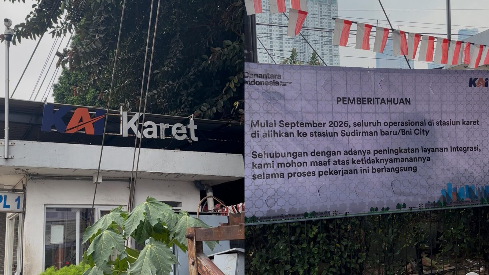 Stasiun Karet resmi berhenti melayani penumpang Commuter Line mulai Selasa, 1 September 2026 hingga 31 Desember 2026/Foto : Dok. GPriority (Nindya Farhah Azzahrah)