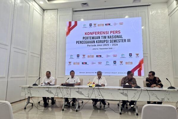 Tim Nasional Pencegahan Korupsi menggelar pertemuan Semester III periode 2025–2026 di Jakarta, Senin (7/9)/Foto : Dok. GPriority (Risma Octavia)