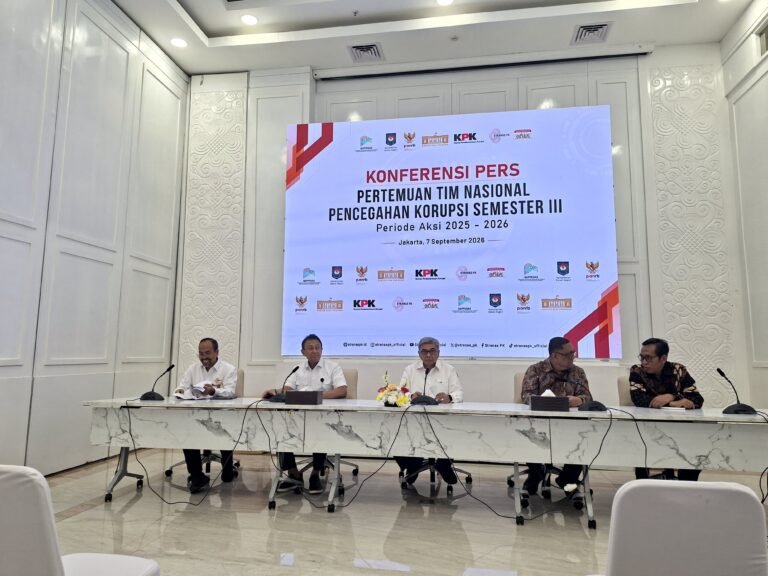 Tim Nasional Pencegahan Korupsi menggelar pertemuan Semester III periode 2025–2026 di Jakarta, Senin (7/9)/Foto : Dok. GPriority (Risma Octavia)