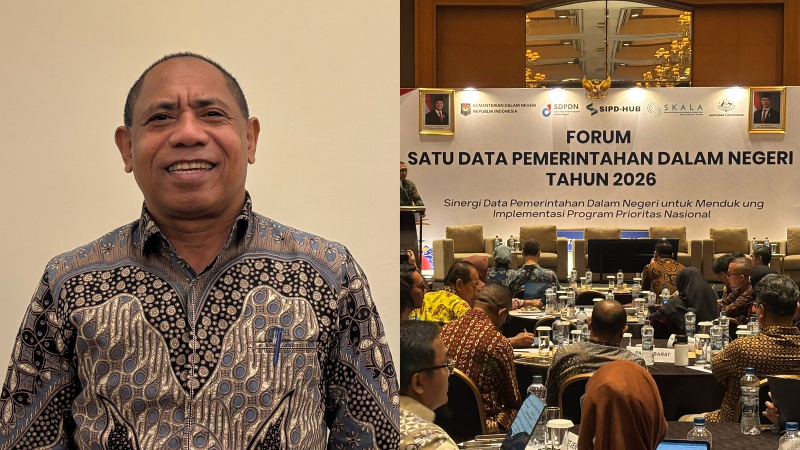 Kepala Dinas Komunikasi dan Informatika (Kominfo) Papua Barat, Frans P. Istia, S.Sos., MM., saat menghadiri agenda Forum Satu Data Pemerintahan Dalam Negeri Tahun 2026 di Hotel Aryaduta Jakarta, Selasa (22/9)/Foto : Dok. GPriority (Risma Octavia)