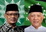 Ketum PBNU Baru, KH Abdul Hakim Mahfudz atau Gus Kikin (kanan) dengan Ketum Muhammadiyah, Prof. Haedar Nashir (kiri)/Foto : Dok. Istimewa