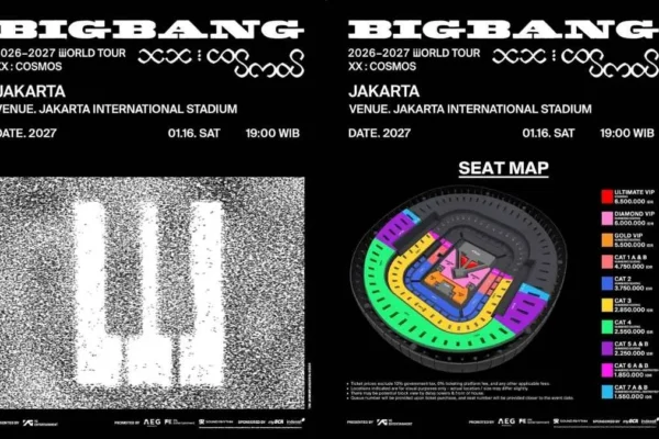 BIGBANG resmi menambah satu jadwal konser di Jakarta pada 17 Januari 2027, setelah tiket pertunjukan pertama pada 16 Januari 2027 dinyatakan sold out/Foto : Dok. PK Entertainment
