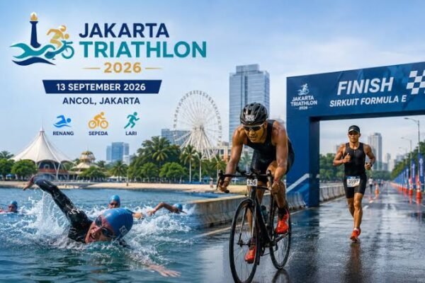 Jakarta Triathlon 2026, salah satu agenda seru di bulan September 2026 yang akan berlangsung pada 13 September 2026 di Ancol, Jakarta Utara/Foto : Dok. Istimewa