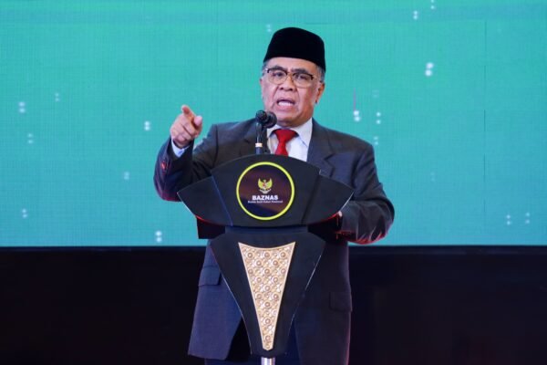 Ketua BAZNAS RI, Dr. Ir. H. Sodik Mudjahid, M.Sc., saat memberikan sambutan dalam ajang Grand BAZNAS Awards 2026 di Jakarta, Kamis (15/10)/Foto : Dok. BAZNAS RI