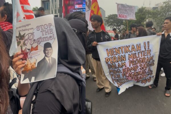 Momen demo 28 Oktober 2026 yang berlangsung di Bundaran HI, Jakarta, dengan bertajuk #IndonesiaSadar/Foto : Dok. GPriority (Nindya Farhah Azzahrah)