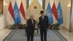 Menlu RI, Arrmanatha Christiawan Nasir saat menyambut kedatangan Sekjen PBB Antonio Guterres di Gedung Pancasila Kemlu RI, Jakarta, Senin (19/10)/Foto : Dok. GPriority (Nindya Farhah Azzahrah)